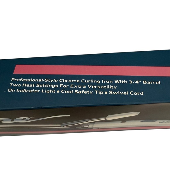 Windmere Setting Pretty Chrome Curling Iron 3/4 Inch Barrel 2 Heat Settings - Picture 5 of 14